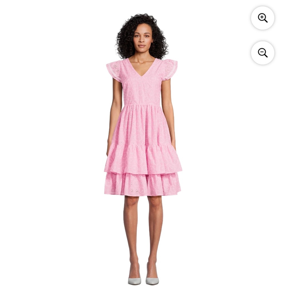 Shabby Chic Pink Tiered Midi Dress